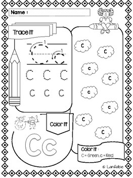 Alphabet Worksheets Let's Do Trace and Color by Lanfaloe | TPT