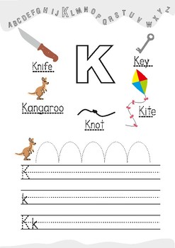 alphabet worksheets letter k by elena dincheva tpt