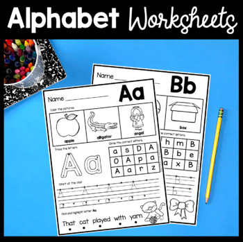 Preview of Alphabet Worksheets - Letter Names and Sounds - Kindergarten and Preschool Pre-k