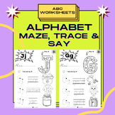 Alphabet Worksheets: Maze, Trace & Say | Beginning Sound L