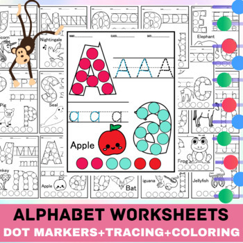 Preview of Alphabet Worksheets Tracing & Coloring | Pencil Control, Handwriting Practice .