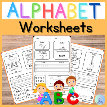 Alphabet Worksheets Uppercase Lowercase Letter Work | Tracing and Coloring.