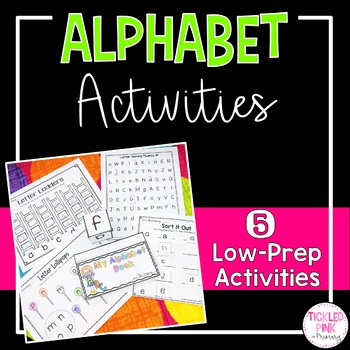Preview of Alphabet Worksheets and Center Activities (Low-Prep)