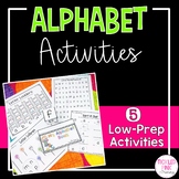 Alphabet Worksheets and Center Activities (Low-Prep)