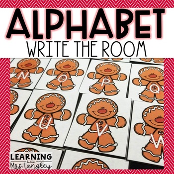 Preview of Alphabet Write the Room Gingerbread Men
