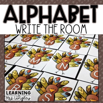 Preview of Alphabet Write the Room Thanksgiving Turkeys