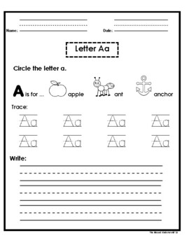 Preview of -Alphabet  Writing Practice #2 For Pre-K, Preschool, and K