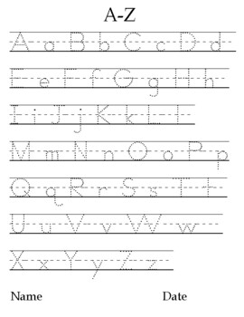 alphabet writing practice a z by owl school studio tpt