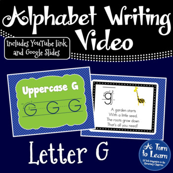Preview of Alphabet Writing Video for Google Classroom: Letter G (Distance Learning)