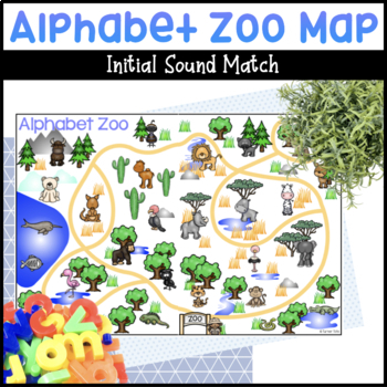 Preview of Alphabet Zoo Map - Letter Matching, Blocks Center, and Writing Activity