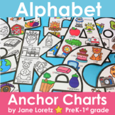 Alphabet anchor charts, color and black and white