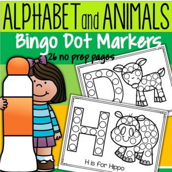 Preview of Alphabet and Animals Dot Marker Printables - Beginning Sounds, Fine Motor