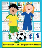 Spring FREE Alphabet and Counting:  Spring Soccer ABC & 123 Match!