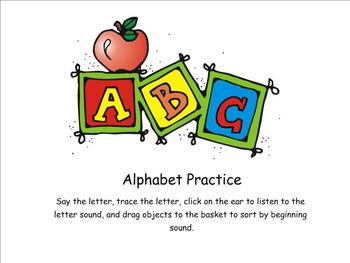 Preview of Alphabet and Letter Sound Smartboard Lesson