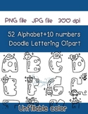 Alphabet and Number Animals Clipart Outline for Kids Color