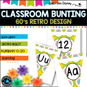 Preview of Alphabet and Number Bunting I Decor Pack I 60's RETRO I DECOR PACK