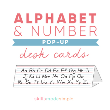 Preview of Alphabet and Number Desk Card