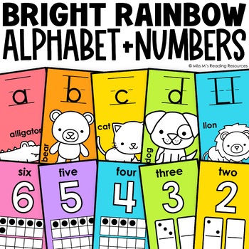 Preview of Alphabet and Number Posters BUNDLE | Letter and Number Formation