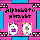 Alphabet and Number Posters- Bright Polka Dot Theme