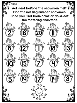 Alphabet and Number Recognition | Snowman Themed! by Smile For Success