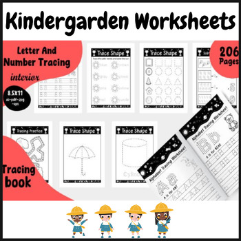 Preview of Alphabet and Number Tracing Workbook | Kindergarden Worksheets