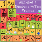 Alphabet and Numbers 1-20 Set w/Ten Frames - yellow, orang