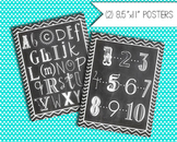 Alphabet and Numbers Chalkboard Poster