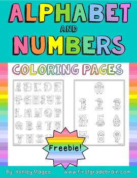 Alphabet and Numbers Coloring Sheet Freebie! by Mrs Magee | TpT