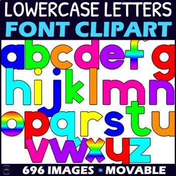 Alphabet and Numbers Font Clipart BUNDLE - with Spanish Accents and Symbols
