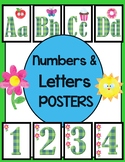 Alphabet and Numbers Posters- Buffalo Plaid Green and Blue