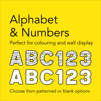Preview of Alphabet and Numbers for Wall Display