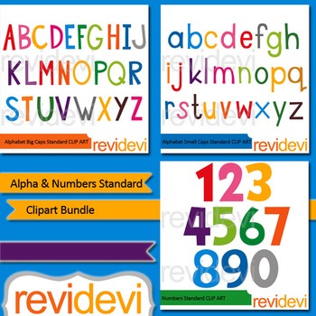 Preview of Alphabet and Numbers standard clip art bundle (3 packs)