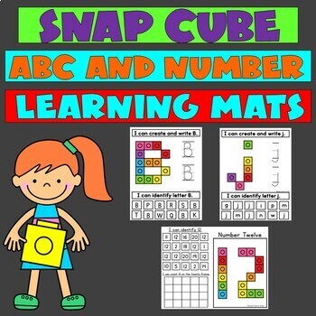 Preview of Alphabet and Numbers to 20 Snap Cube Center | Fine Motor Skills