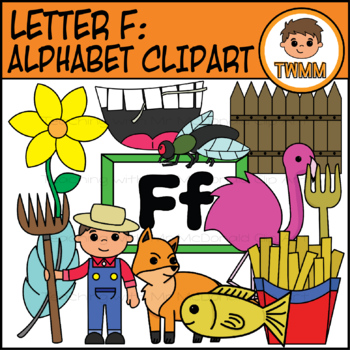 Back to School Alphabet and Phonics Clip Art: Letter F [TWMM Clip Art]