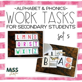 Preview of Alphabet and Phonics Independent Work Tasks for Secondary Students