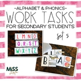 Alphabet and Phonics Independent Work Tasks for Secondary 