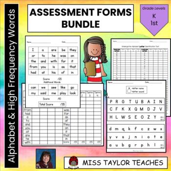 Preview of Alphabet and Sight Words Assessment Forms Bundle - High Frequency Words