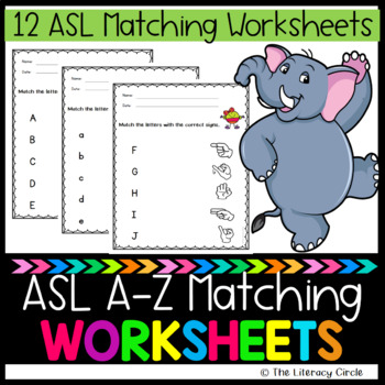 Preview of Alphabet and Sign Language Matching Worksheets/ ASL Matching Worksheets