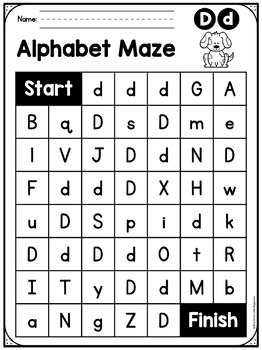 Alphabet and Sound Maze Worksheets | Letter Recognition | Beginning Sounds