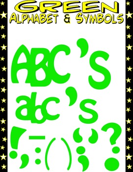 Preview of Alphabet Letters Clipart - Green