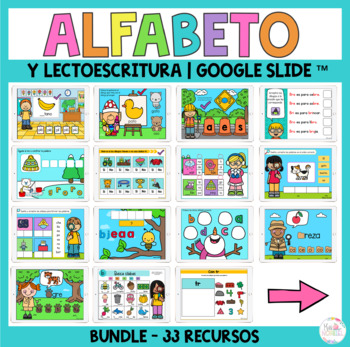 Preview of Spanish Alphabet Activities for Google Slides™ | Actividades de lectoescritura