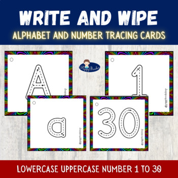 Preview of Alphabet and number tracing cards | Write and wipe