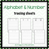 Alphabet and number tracing sheets