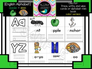Preview of FREE Alphabet {English} apple - zoo