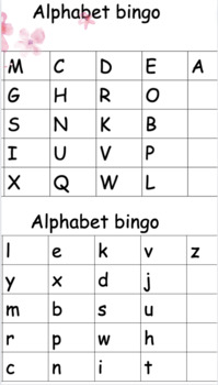 Preview of Alphabet bingo quiz