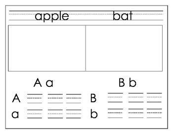 Alphabet Handwriting Book W Treasures Sound Spelling Card Names Ball Stick