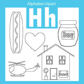 Alphabet clip art letter H Beginning sounds by ThinkingCaterpillars