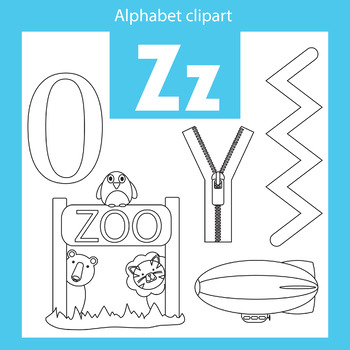 Alphabet clip art letter Z Beginning sounds by ThinkingCaterpillars