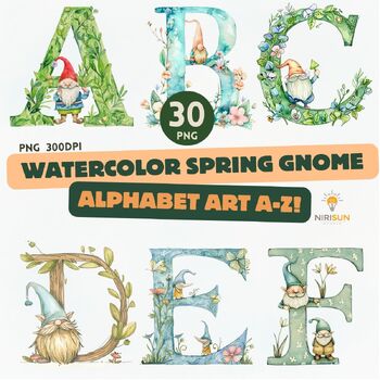 Preview of Alphabet clipart ,Alphabet PNG ,Floral ABC Letters PNG, Educational Printable
