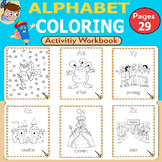 Alphabet coloring pages - beginning sounds letter patterns